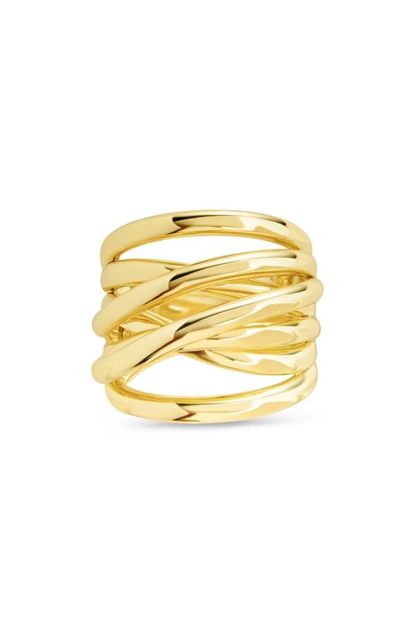 スターリングフォーエバー レディース アクセサリー 指輪 Sterling Foreverebecca Layered Band Ringold ゴールド