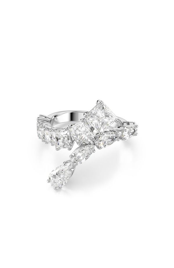 スワロフスキー レディース アクセサリー 指輪 Swarovski Matrix Bypass Ring Silver White ホワイト