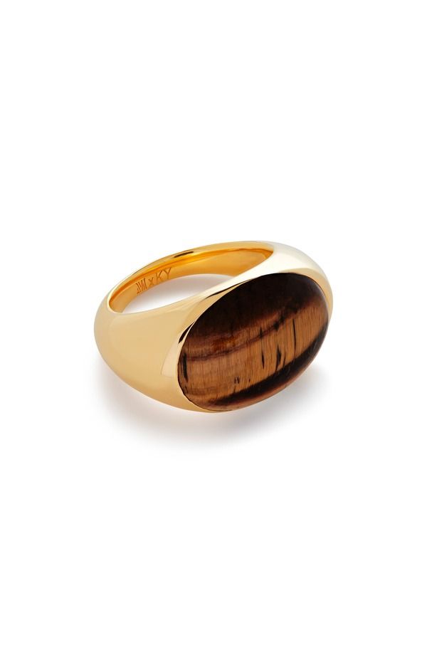 モニカヴィナダー レディース アクセサリー 指輪 Monica Vinader x Kate Young Tigers Eye Ring 18K Gold Vermeil ゴールド