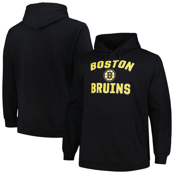 プロファイル メンズ アウター パーカー・スウェットール ロゴ Mens Profile Black Boston Bruins Big Tall Arch Over Logo Pullover Ho