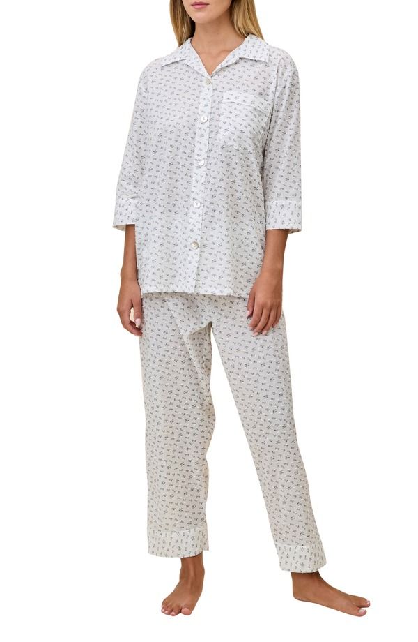 パピネール レディース アンダーウェア ナイトウェア Papinelle Swiss Dot Cropajamas Ecru エクリュ