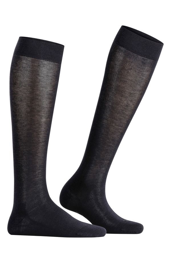 ファルケ レディース アンダーウェア 靴下 コットン Falke Sensitive London Cotton Blend Knee High Socks Dark Navy ネイビー