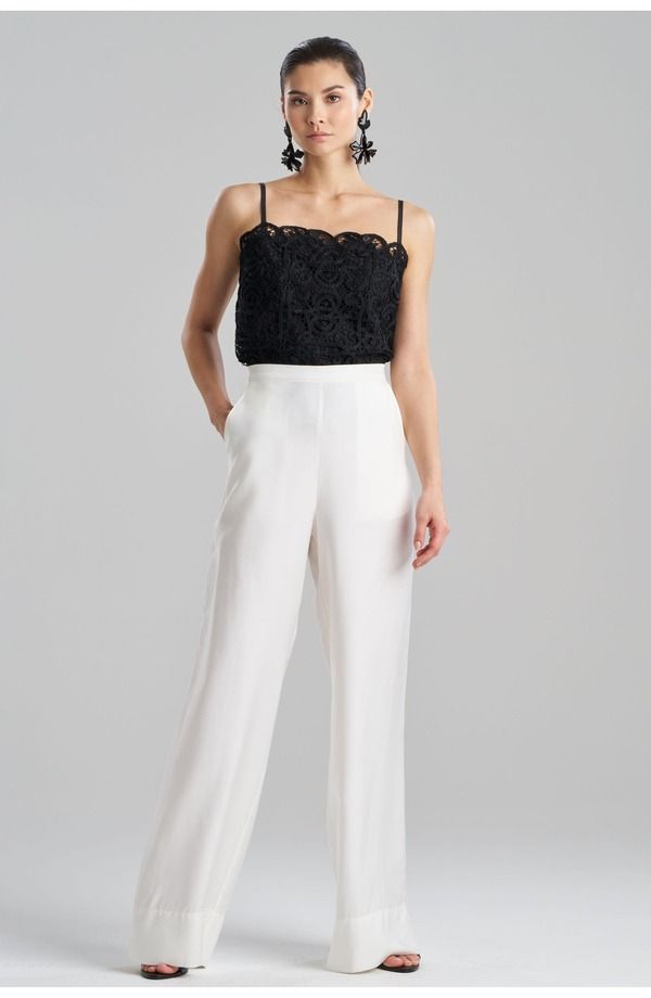 ナトリ レディース ボトムス レギンス シルク コットン Natori COTTON SILK TWILL Trouser White ホワイト