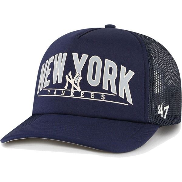 フォーティーセブン メンズ アクセサリー 帽子 Mens 47 Navy New York Yankees Backhaul Foam Trucker Snapback Hat Navy ネイビー