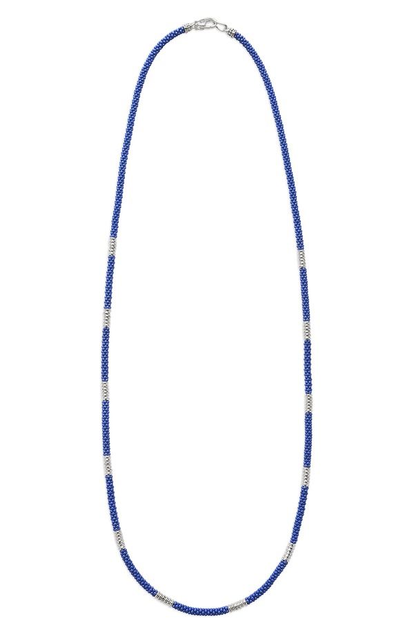 ラゴス レディース アクセサリー ネックレス・チョーカー レース LAGOS Mensilver Station Matte Blue Caviar Beaded Ceramic Necklace B