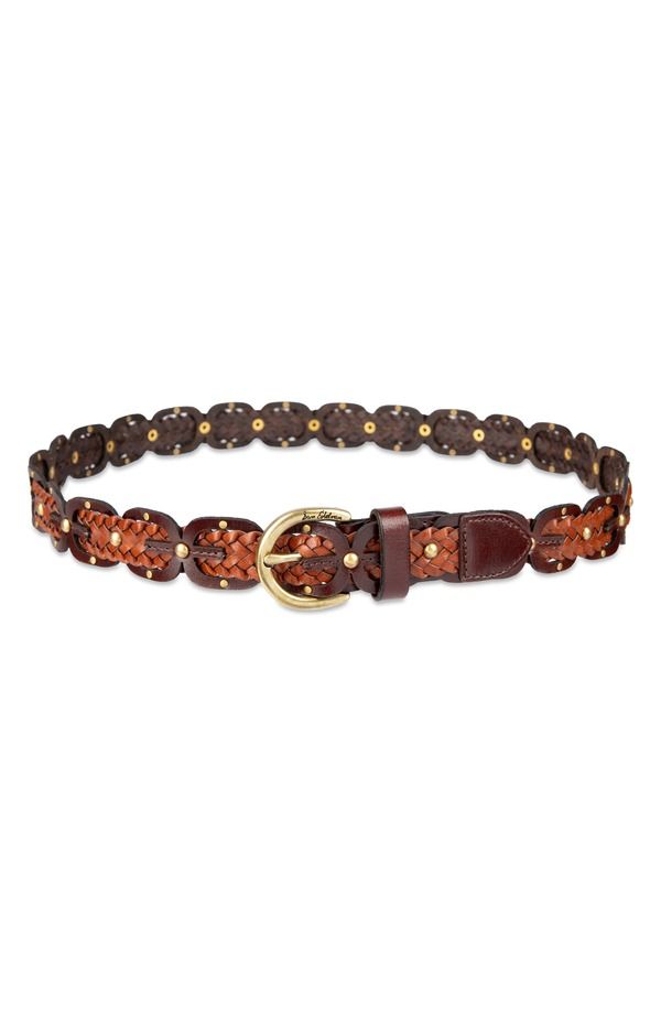 サムエデルマン レディース アクセサリー ベルト レザー Sam Edelman Linked Braided Leather Belt Brown ブラウン