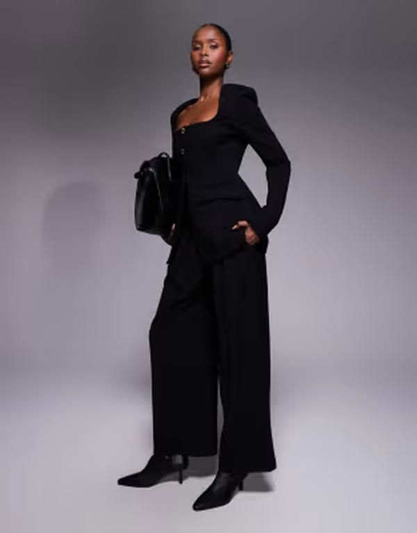 グッドアメリカン レディース アウター ジャケット・ブルゾン ブレザー Good American soft stretch ponte sculpted blazer Black 001 ブラック
