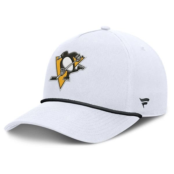 ファナティクス メンズ アクセサリー 帽子 Mens Fanatics White Pittsburgh Penguins Rope AFrame Adjustable Hat White ホワイト