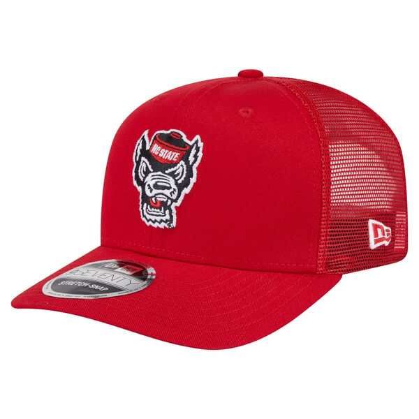 ニューエラ メンズ アクセサリー 帽子 Mens New Era Red NC State Wolfpack Primary 9SEVENTY Trucker StretchSnap Hat Red