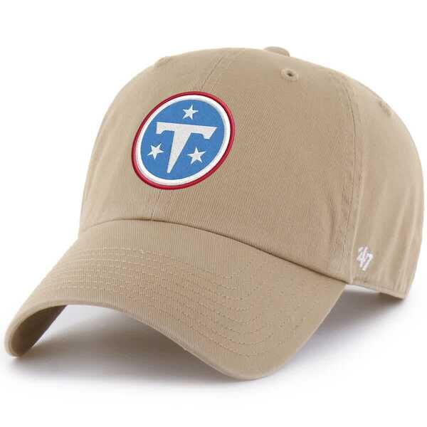 フォーティーセブン メンズ アクセサリー 帽子 ロゴ Mens 47 Khaki Tennessee Titans Primary Logo Clean Up Adjustable Hat Khaki