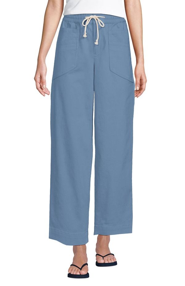 ランズエンド レディース ボトムス レギンス パンツ アンクル Lands End Herringbone Chino High Rise Relaxed Straight Drawstring An