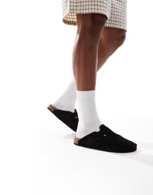 ジャック アンド ジョーンズ メンズ シューズ サンダル スエード Jack Jonesuede clogs Anthracite ブラック