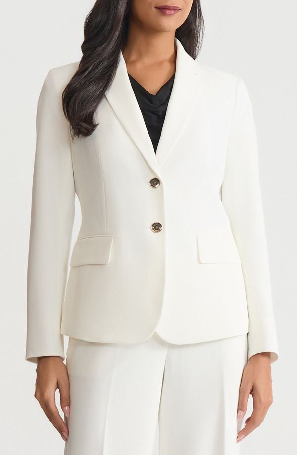 カスパール レディース アウター ジャケット・ブルゾン ブレザー KASPER TwoButton Blazer Vanilla Ice