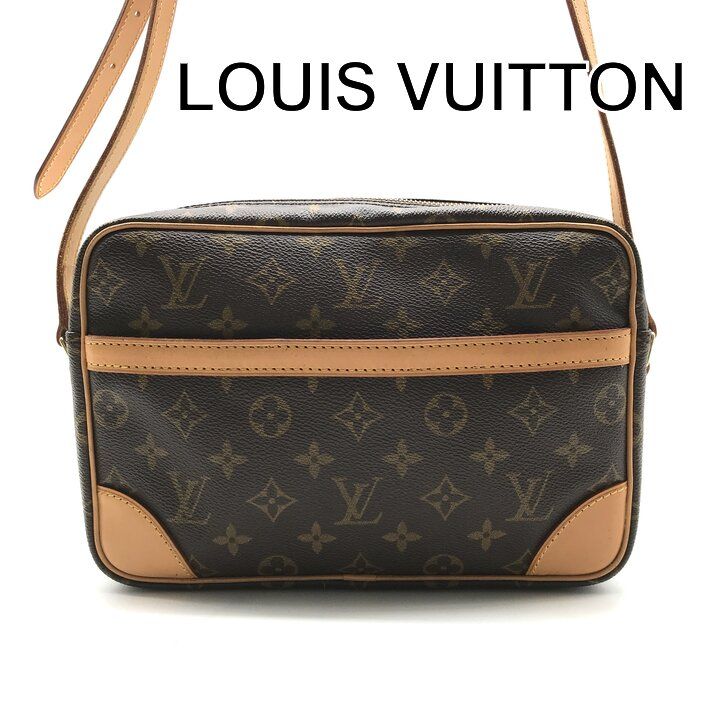 美品 LOUIS VUITTON ヴィトン モノグラム トロカデロ 27 PVC レザー ショルダー バッグ レディース ブラウン 鞄 かばん a13837