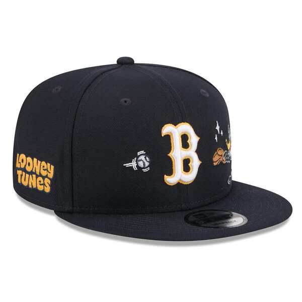 ニューエラ メンズ アクセサリー 帽子 Mens New Era Navy Boston Red Sox Looney Tunes Daffy Duck 9FIFTY Snapback Hat Nav