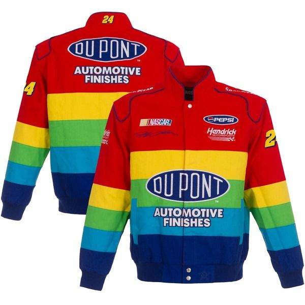 JH デザイン メンズ アウター ジャケット・ブルゾン Mens JH Design RedBlue Jeff Gordon Twill Uniform FullSnap Jacket Red レッド