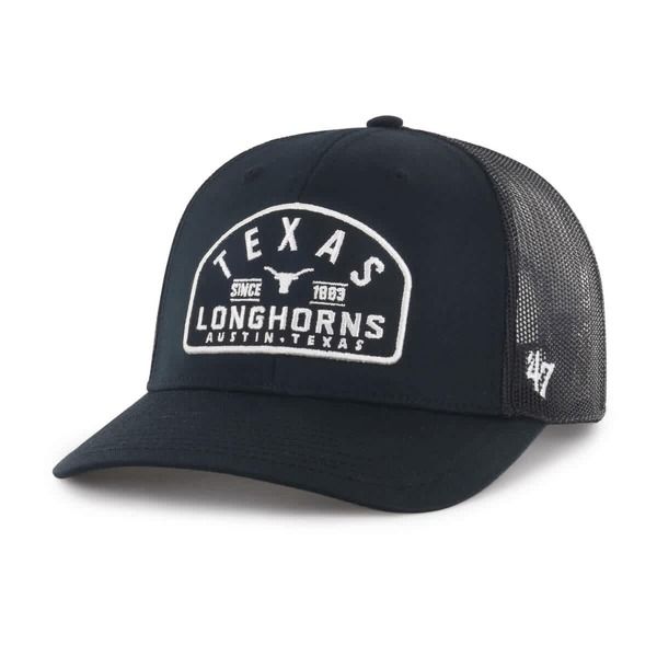 フォーティーセブン メンズ アクセサリー 帽子 Mens 47 Black Texas Longhorns Leland Trucker Adjustable Hat Black ブラック