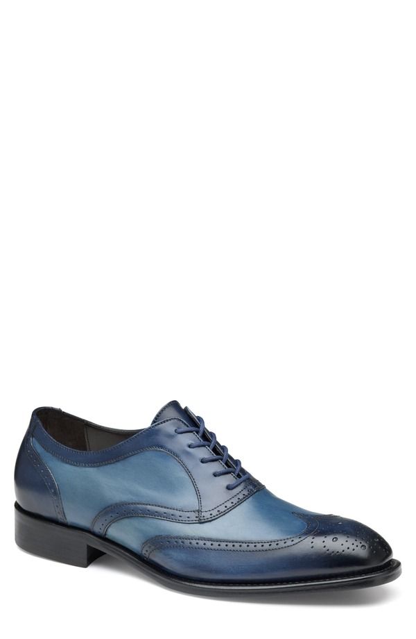 ジョンストンアンドマーフィー メンズ シューズ ウィングチップ ダービー Johnston Murphy Ellsworth Wingtip Derby Navy Italian Calfskin ネ