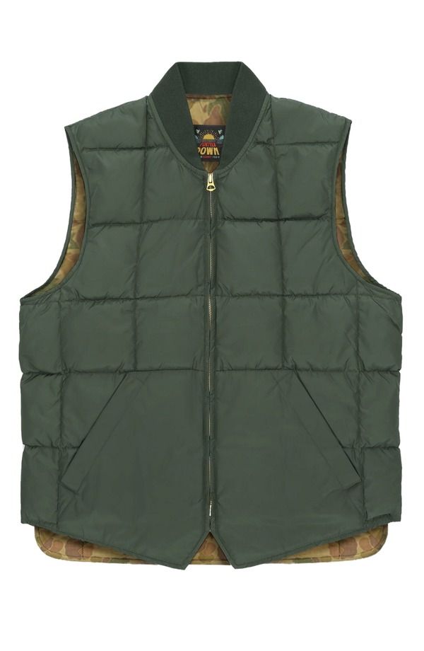 フォルテラ メンズ アウター ジャケット・ブルゾン ナイロン ベスト Fortela Nylon Vest2 with Camouflage Linin green グリーン