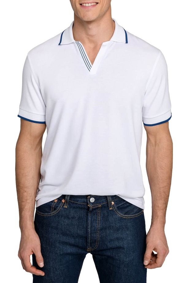 コンストラクト メンズ トップス ポロシャツ スリムフィット CONSTRUCT Slim Fit Solid Johnny Collar Short Sleeve Polo White ホワイト 16,786円