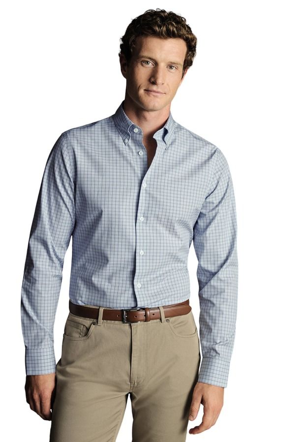 チャールズティリット メンズ トップス シャツ スリムフィット オックスフォード ダウン Charles Tyrwhitt Check NonIron ButtonDown Oxford Slim F