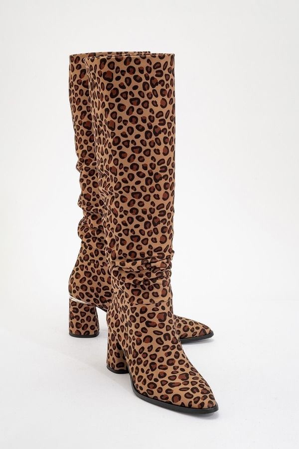 プロローグシューズ レディース ブーツ・レインブーツ ヒール Prologue Shoes Vianella Block Heel Knee High Boot Leopard Faux Leathe 34,320円