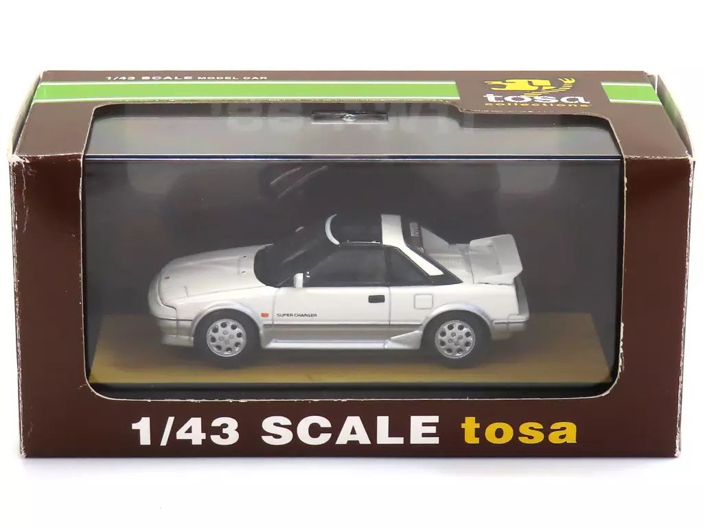 【中古】ミニカー 1/43 TOYOTA MR 2 AW11(ホワイト×シルバー)