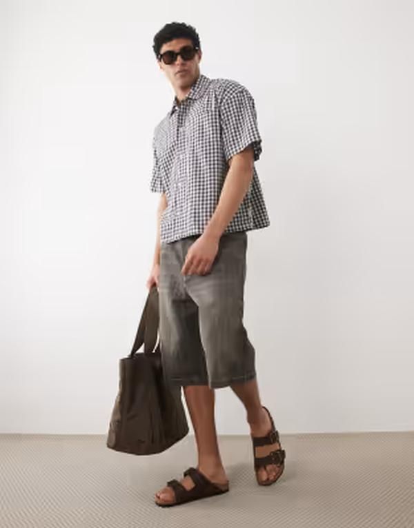 ジャック アンド ジョーンズ メンズ ボトムス ハーフパンツ・ショーツ ショートパンツ デニム Jack Jones Ron baggy denim shorts tint Black Denim ブ