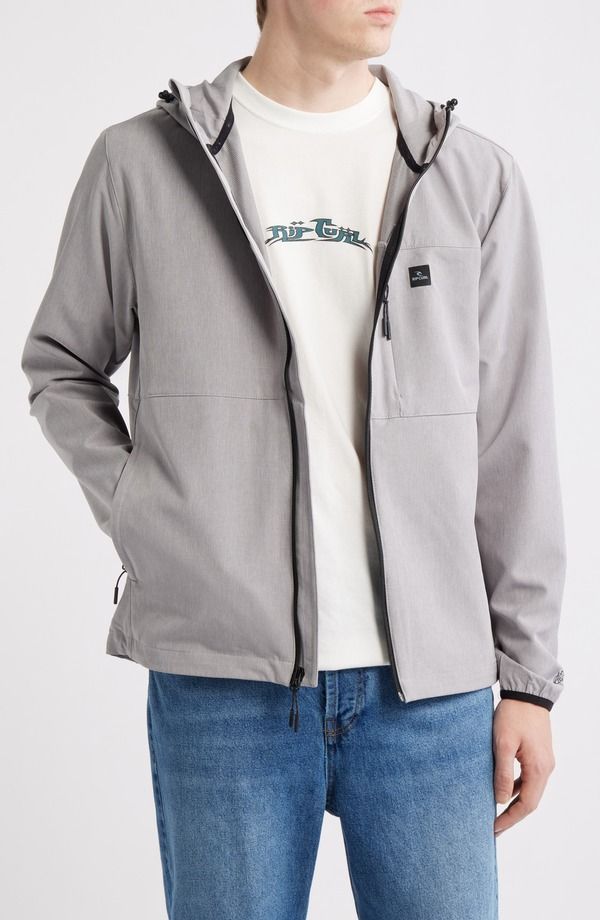 リップカール メンズ アウター コート フーデッドジャケット Rip Curl Elite Anti Series Waterepellent Hooded Jacket GREY MARLE グレー