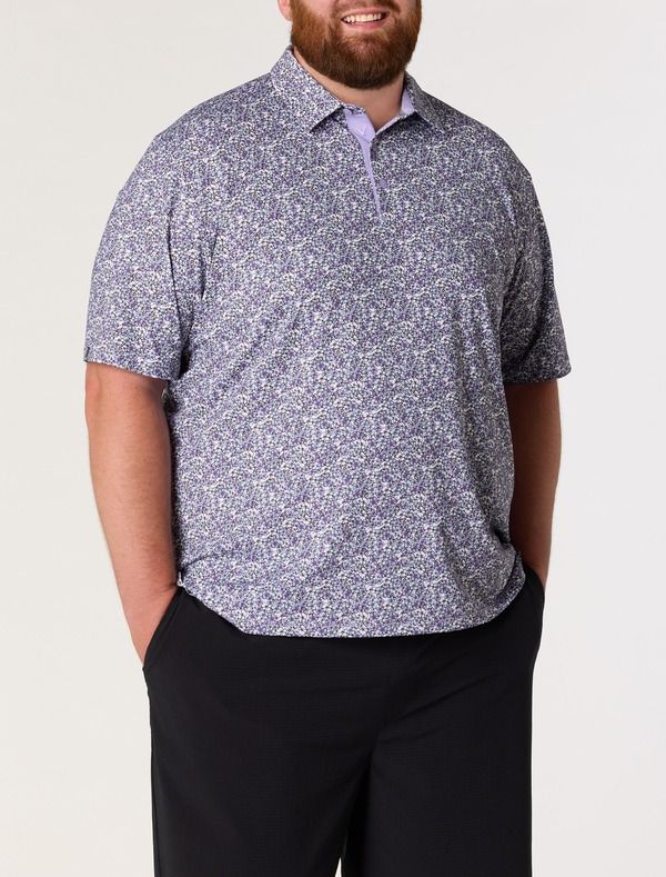 キャラウェイ メンズ トップス ポロシャツ プリントール Callaway Big Tall Hibiscus Print Polo Shirt Big Tall SAND VERBENA サンド