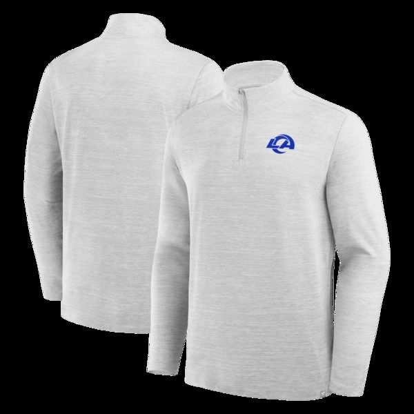ファナティクス メンズ アウター ジャケット・ブルゾン Mens Fanatics Heather Gray Los Angeles Rams Clutch QuarterZipullover Hea