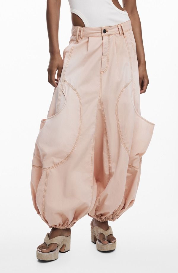 デジグアル レディース ボトムス カジュアルパンツ コットン Desigual Cotton Cargo Pocket Harem Pants PINK ピンク