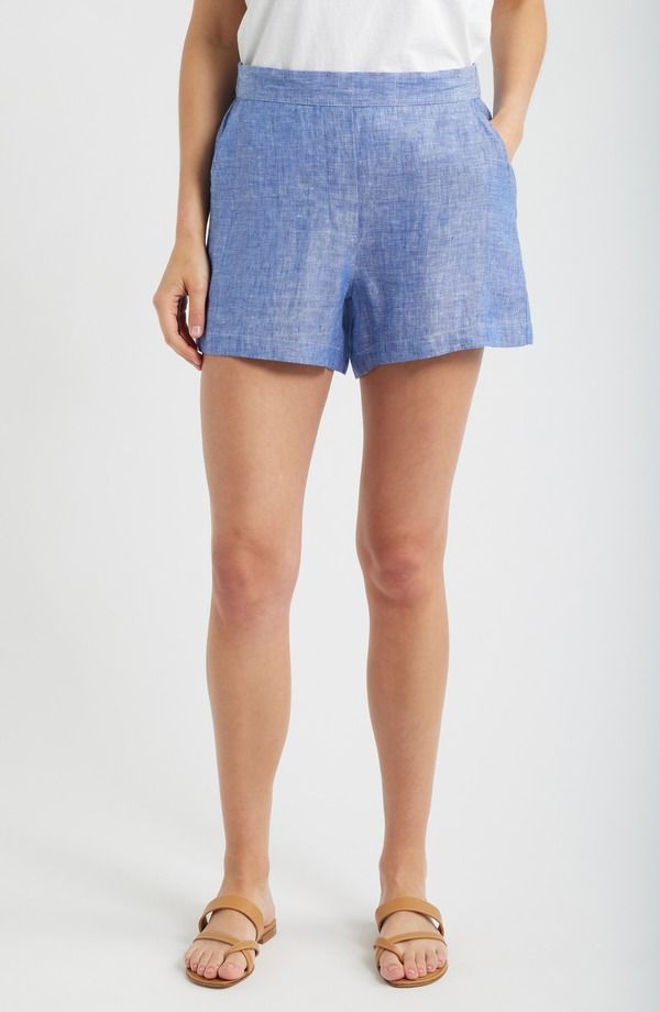 フランク ＆ アイリーン レディース ボトムス ハーフパンツ・ショーツ ショートパンツ リネン Frank Eileen Linen PullOn Shorts NAVY LINEN ネイビー