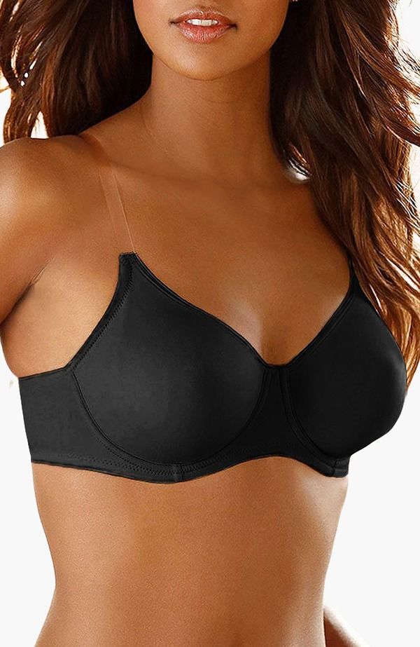 ラスカーナ レディース トップス Tシャツ クリアストラップ LASCANA Clear Strap Underwire TShirt Bra Black ブラック