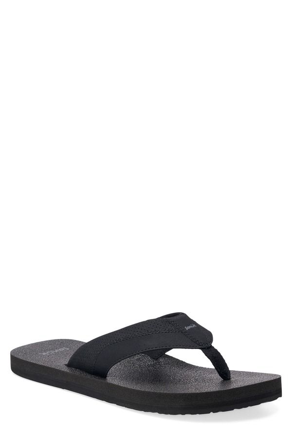 サヌーク メンズ シューズ サンダル Sanuk Beer Cozy IV Flip Flop Men BLACK ブラックサンダル