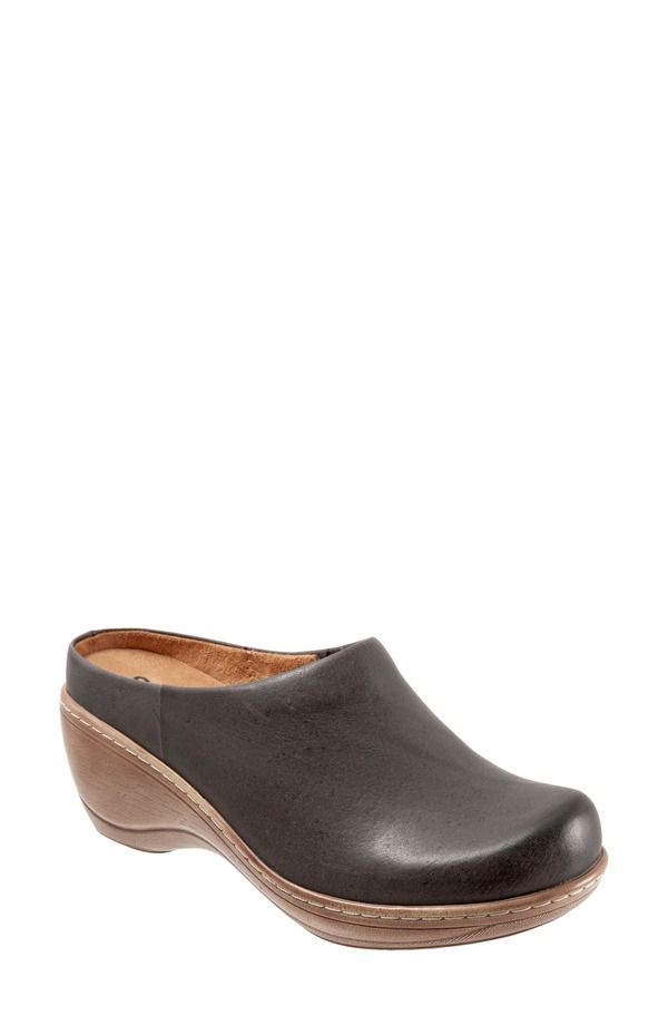 ソフトウォーク レディース シューズ サンダル SoftWalk Madison Clog Women DARK GREY LEATHER グレー 29,770円