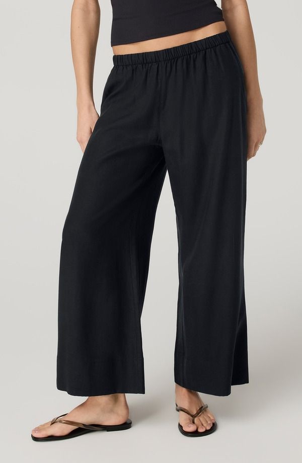 ビュオーリ レディース ボトムス レギンス ワイドレッグ パンツ Vuori Trestles Twill Everyday Wide Leg Cropants BLACK ブラック