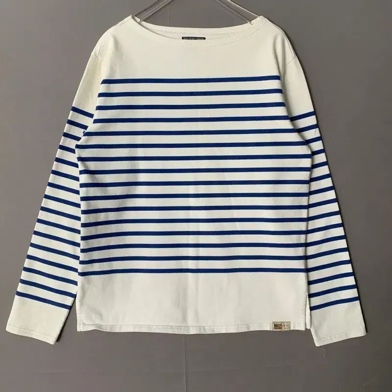 M ポロ ジーンズ マリンストライプ ボートネック 長袖Tシャツ