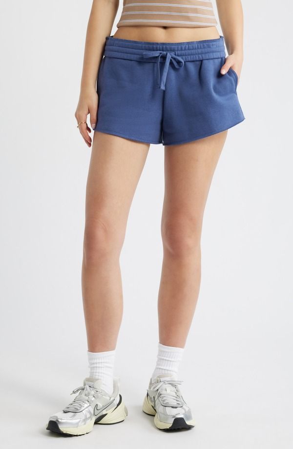 ビーピー レディース ボトムス ハーフパンツ・ショーツ ミニ ショートパンツ フリース BP Foldover Fleece Mini Sweat Shorts BLUE INDIGO インディゴ