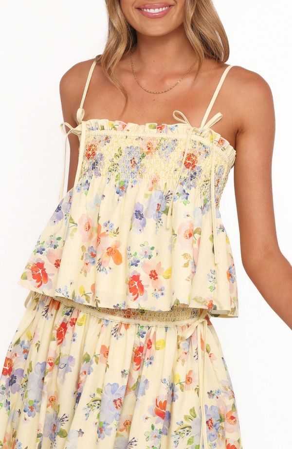 ペタルアンドパップ レディース トップス シャツ フラワー柄 プリント フラワー Petal Pup Cosima Floral Print Camisole YELLOW FLORAL イエロー