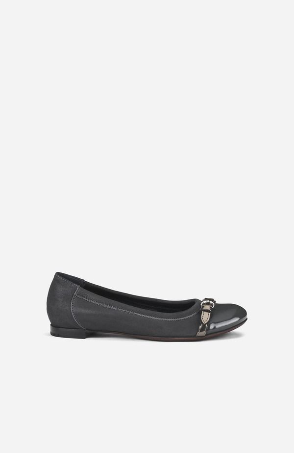 エージーエル レディース シューズ パンプス キャップ AGL Monika Cap Toe Ballet Flat Women Coal