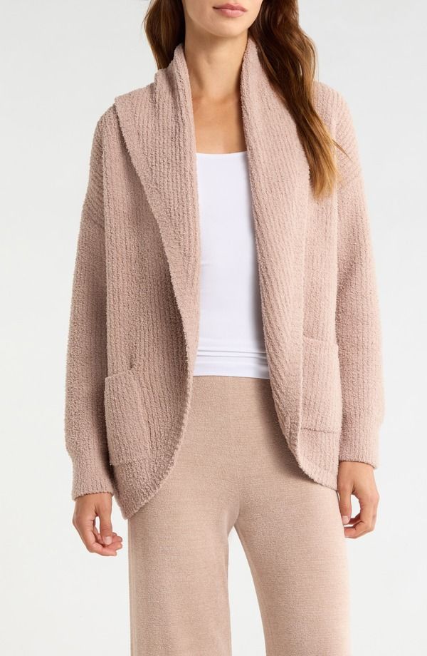 ベアフットドリームス レディース アウター ジャケット・ブルゾン リブ カーディガン Barefoot Dreams CozyChic Ribbed Shawl Collar Cardigan WIL