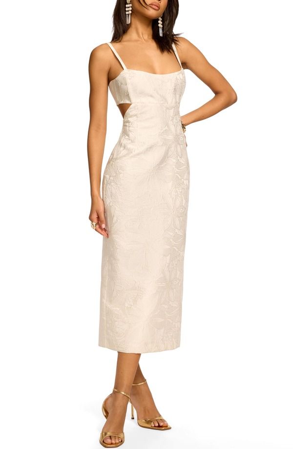 レイミー ブルック レディース トップス ワンピース フラワー柄 ミディ フラワー Ramy Brook Eira Floral Jacquard Midi Dress IVORY JACQUARD 96,690円