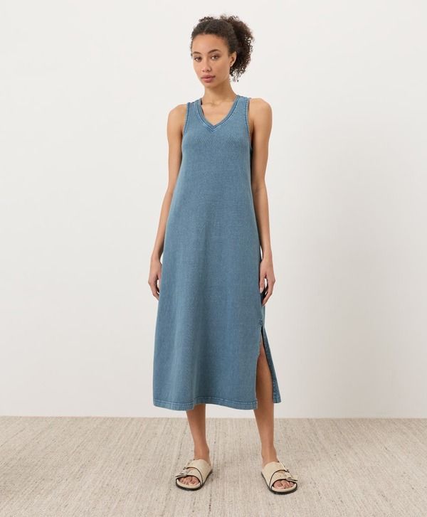 パクト レディース トップス ワンピース コットン Pact Organicotton Weekends Tank Dress Washed Wedgewood Blue ブルー