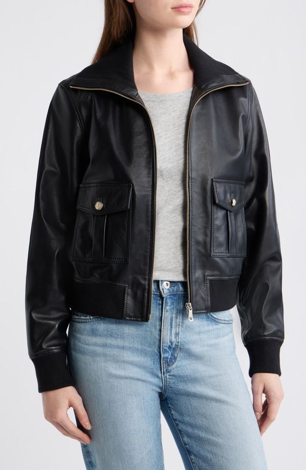 ベルナルド レディース アウター ジャケット・ブルゾン レザー Bernardo Short Leather Jacket BLACK ブラック