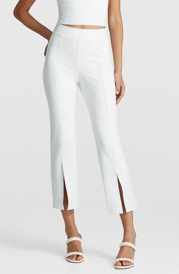 コマンドー レディース ボトムス レギンス パンツ アンクル レザー フェイクレザー Commando Split Front Ankle Faux Leather Pants WHITE ホワイト