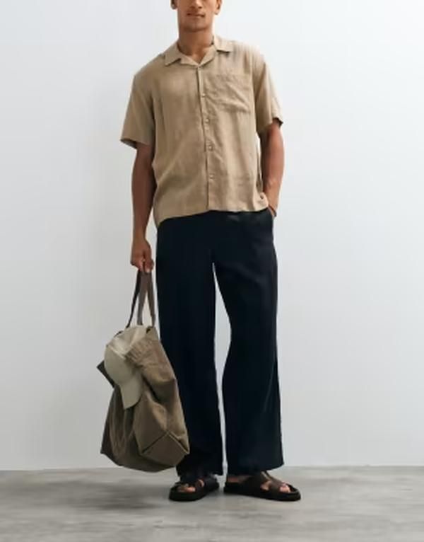アルケット メンズ ボトムス カジュアルパンツ リネン ARKET linen look pants Navy blue ネイビー 23,532円