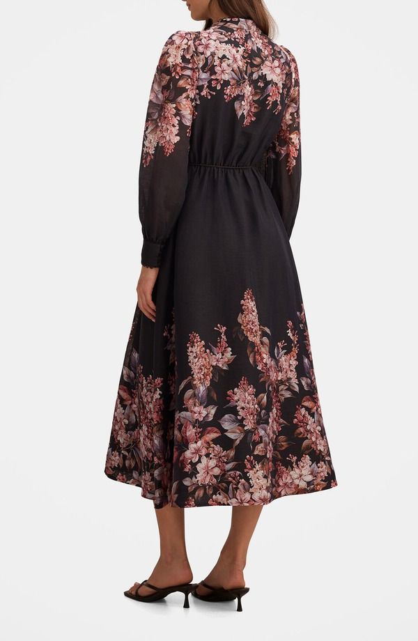 エバーニュー レディース トップス ワンピース フラワー柄 ミディ フラワー Ever New Courtney Floralong Sleeve Midi Dress DARK HILLCROFT