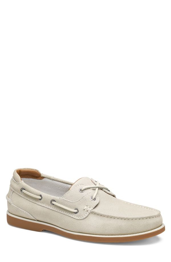 ジョンストンアンドマーフィー メンズ シューズ スリッポン・ローファー Johnston Murphy Ventura Boat Shoe Men OFF WHITE SUEDE オフホワイト
