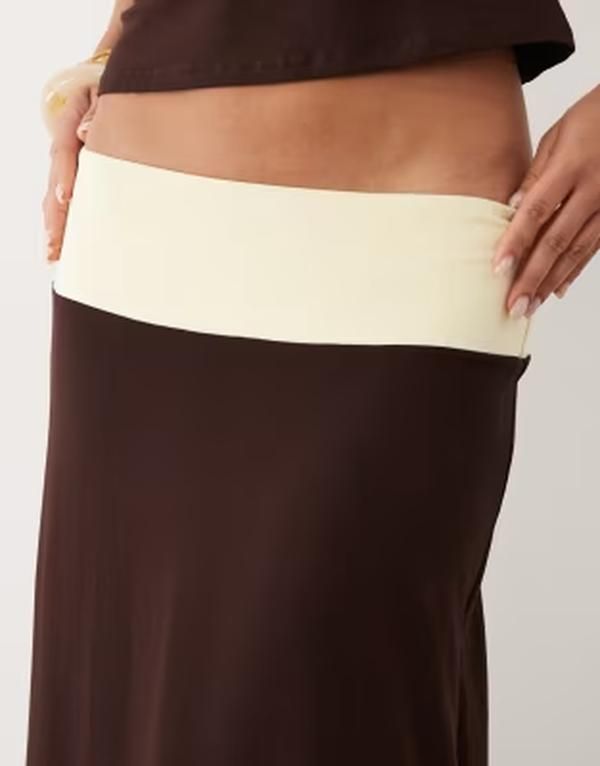 モーテル レディース ボトムスカート マキシ Motel Olie maxi skirt yellow part of a set Dark ChocolateYellow イエロー 17,870円